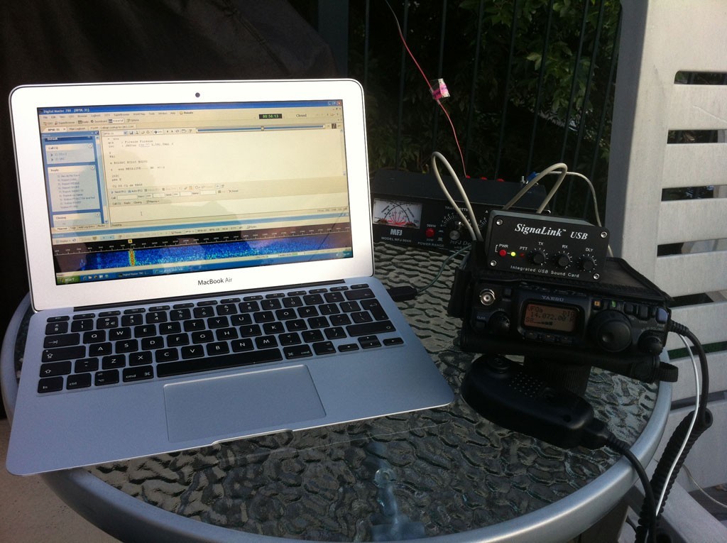 My QRP setup on our trip to Montreal