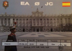 QSL Card of the king of spain, EA0JC